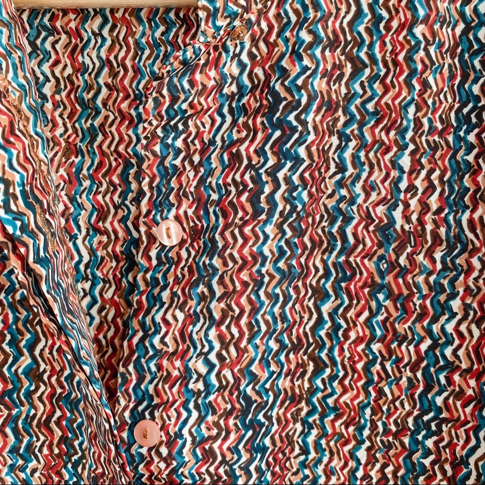 Vintage 80's Patterned Button Down Top - image 4